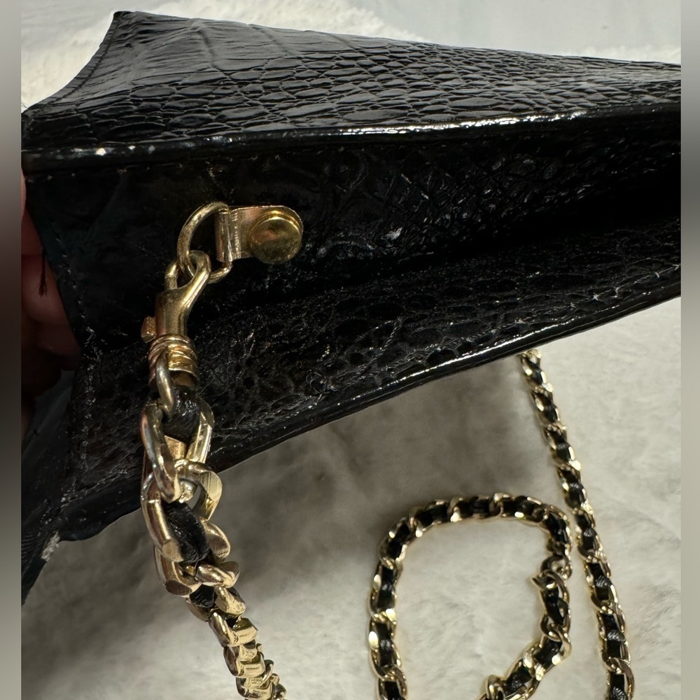 VTG Vivace Korean Leather Crocodile Envelope Clutch Shoulder Purse 90’s Unique - Picture 5 of 15